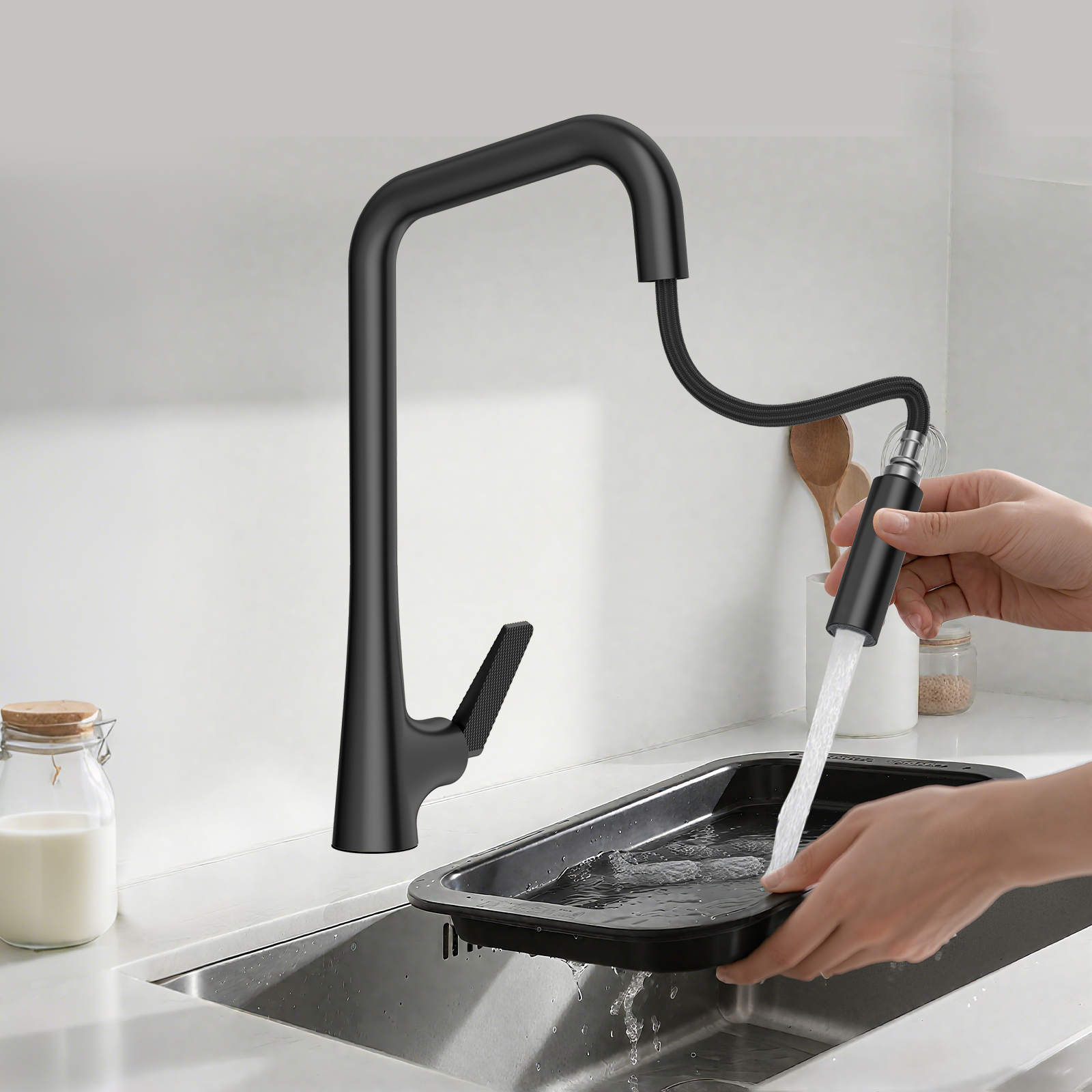 7-Shaped Pull-Down Kitchen Faucet (Model B63)