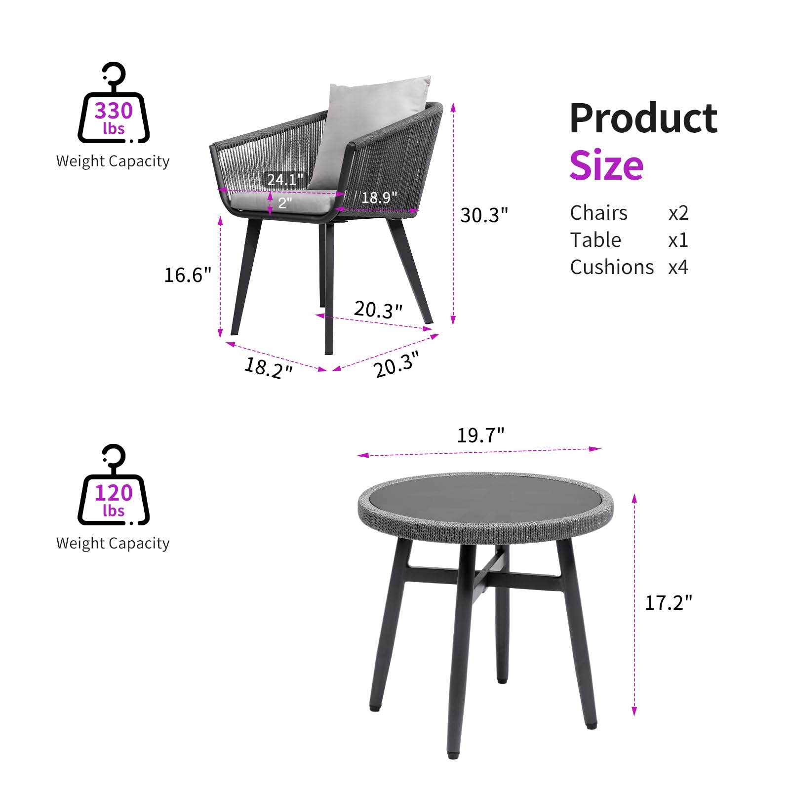 Round Aluminum Side Table - 21.7