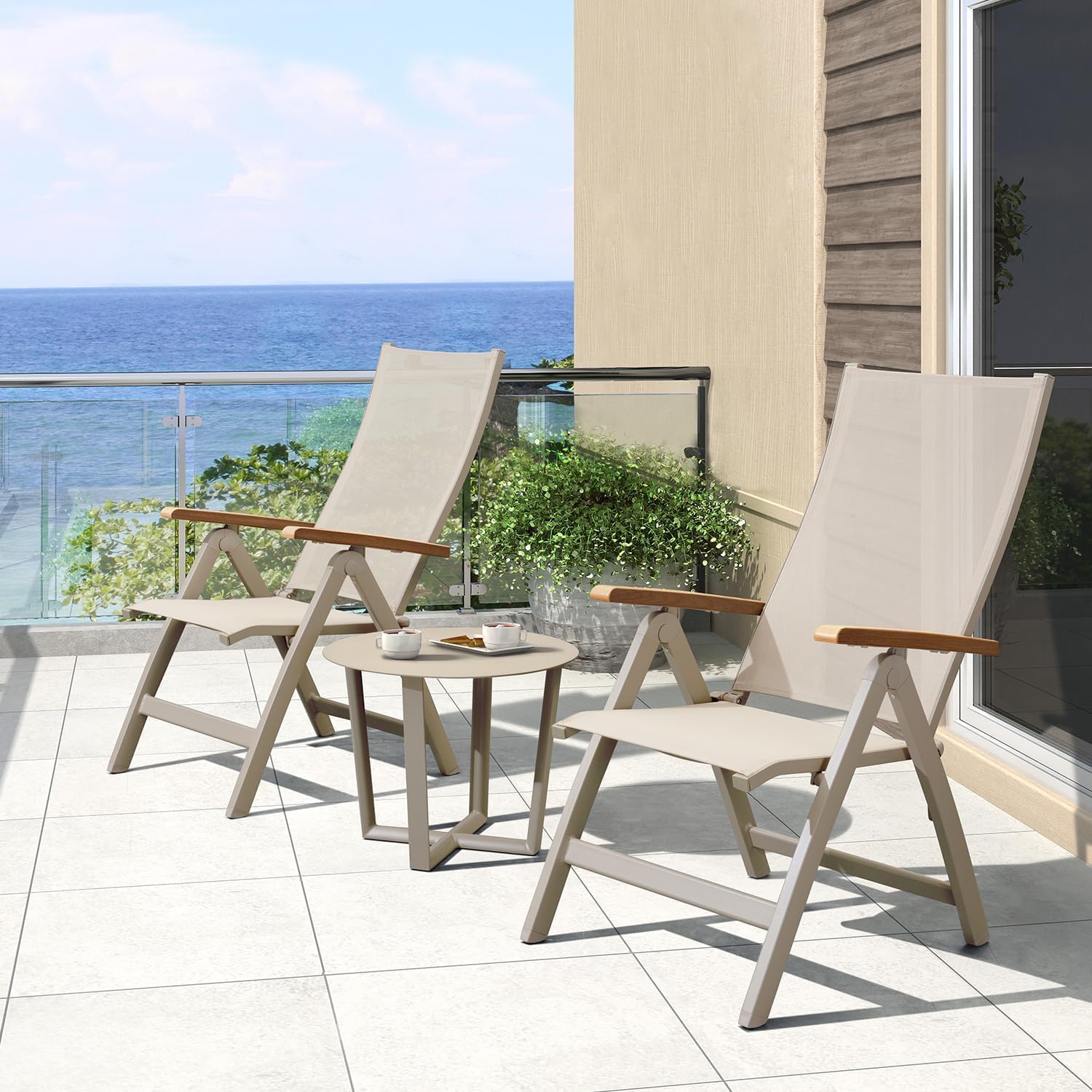 Round Aluminum Side Table - 21.7