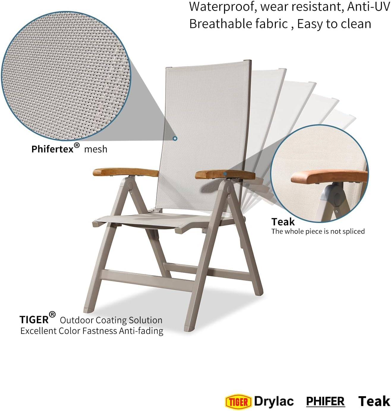 3-Piece Outdoor Bistro Set - Stackable Rattan Chairs (Light Grey)​