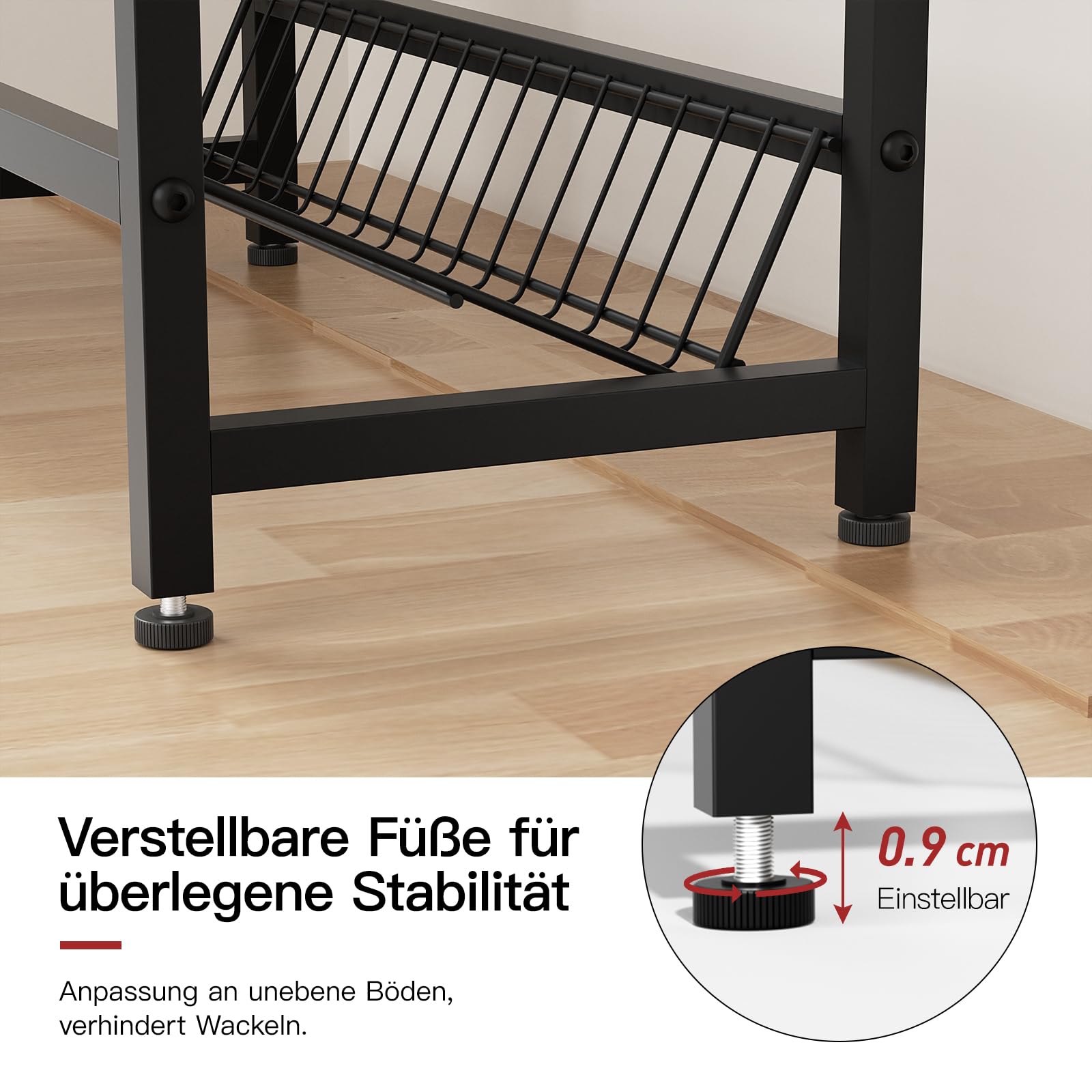 Black Metal Beverage Crate Rack - Adjustable 6-8 Crate Storage (103cm, with Cover Plate)​