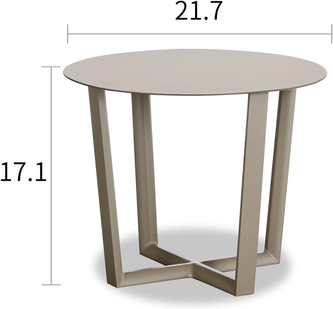 Round Aluminum Side Table - 21.7