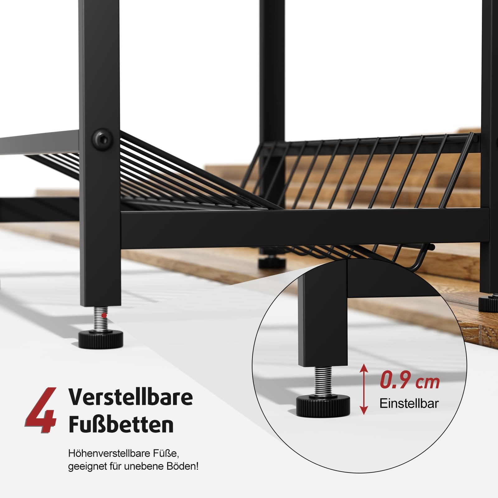 Black Metal Beverage Crate Rack - Adjustable 6-8 Crate Storage (103cm, with Cover Plate)​