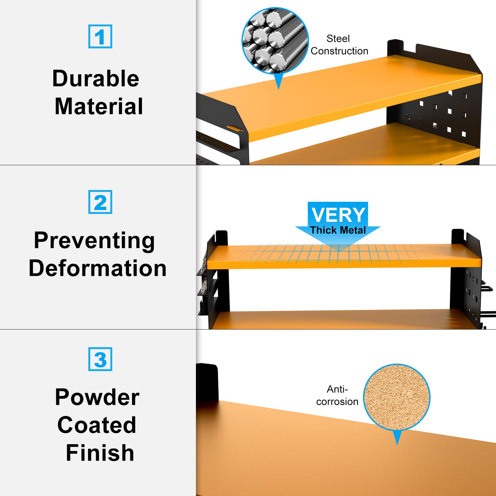 5-Slot Wall-Mounted Drill Organizer - Heavy-Duty Metal Rack for Garage/Warehouse