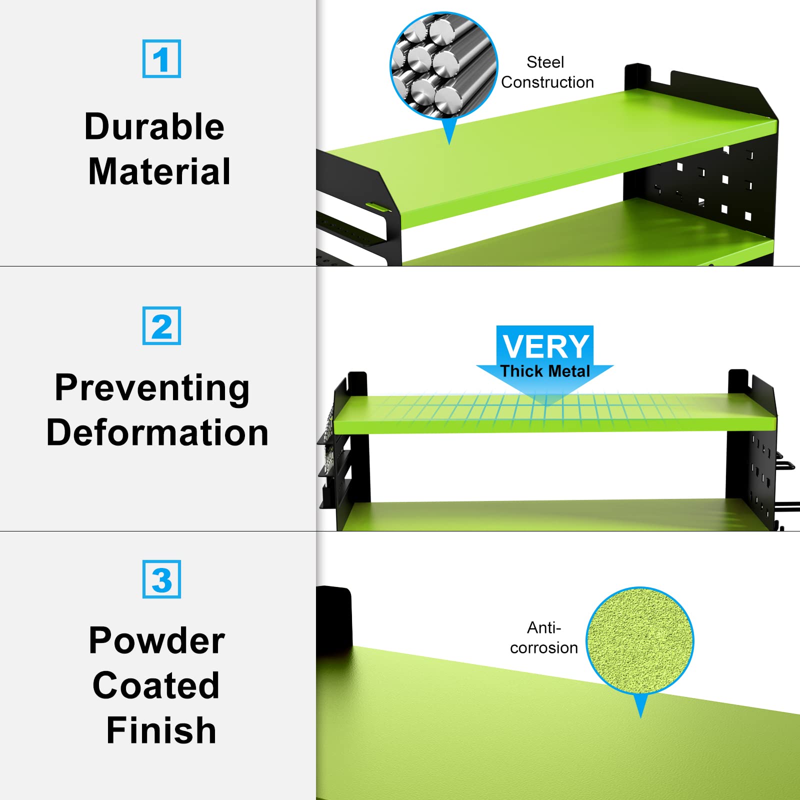 5-Slot Wall-Mounted Drill Organizer - Heavy-Duty Metal Rack for Garage/Warehouse