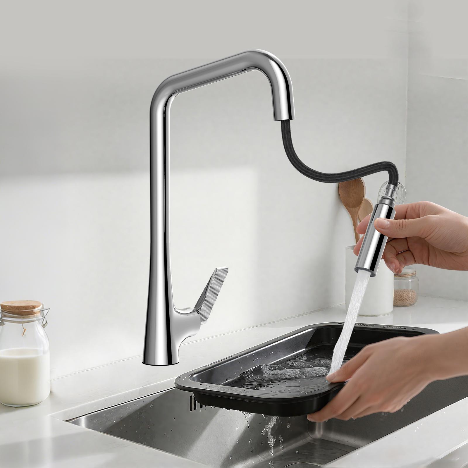 7-Shaped Pull-Down Kitchen Faucet (Model B63)