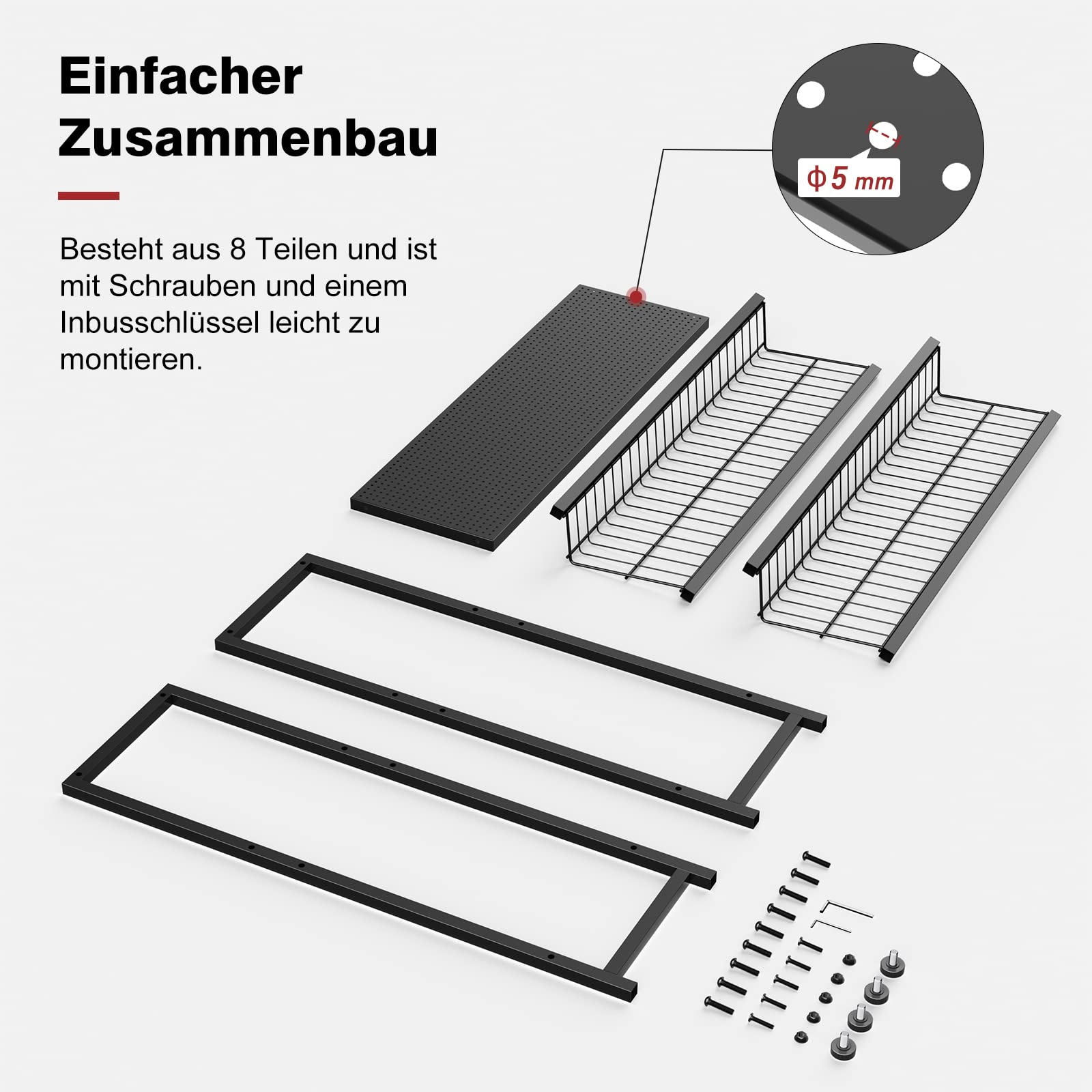 Black Metal Beverage Crate Rack - Adjustable 6-8 Crate Storage (103cm, with Cover Plate)​