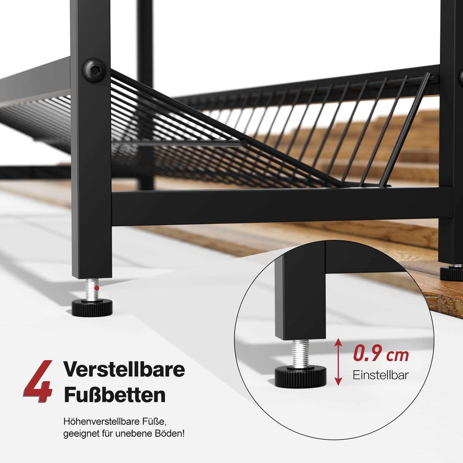 Black Metal Beverage Crate Rack - Adjustable 6-8 Crate Storage (103cm, with Cover Plate)​