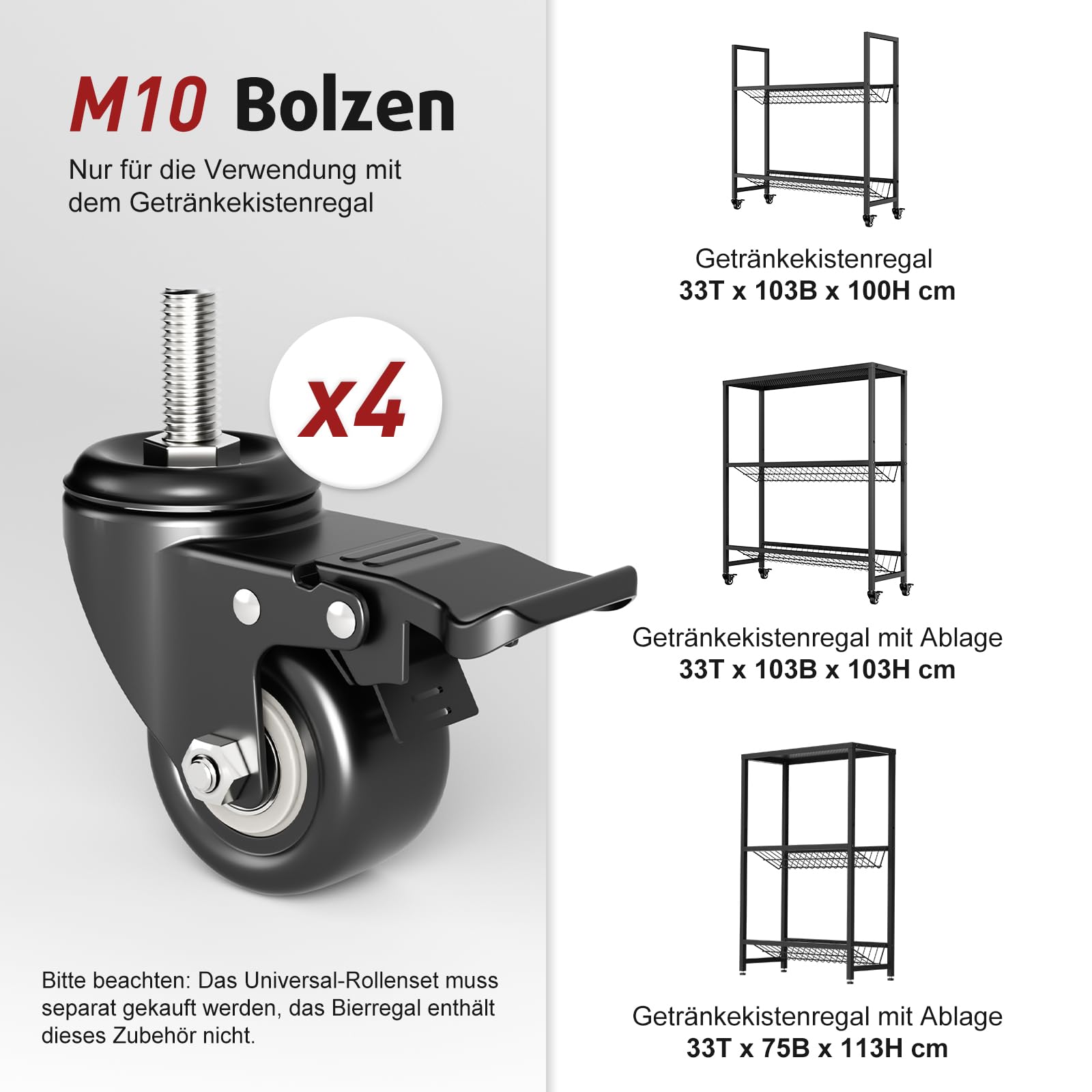 Black Metal Beverage Crate Rack - Adjustable 6-8 Crate Storage (103cm, with Cover Plate)​