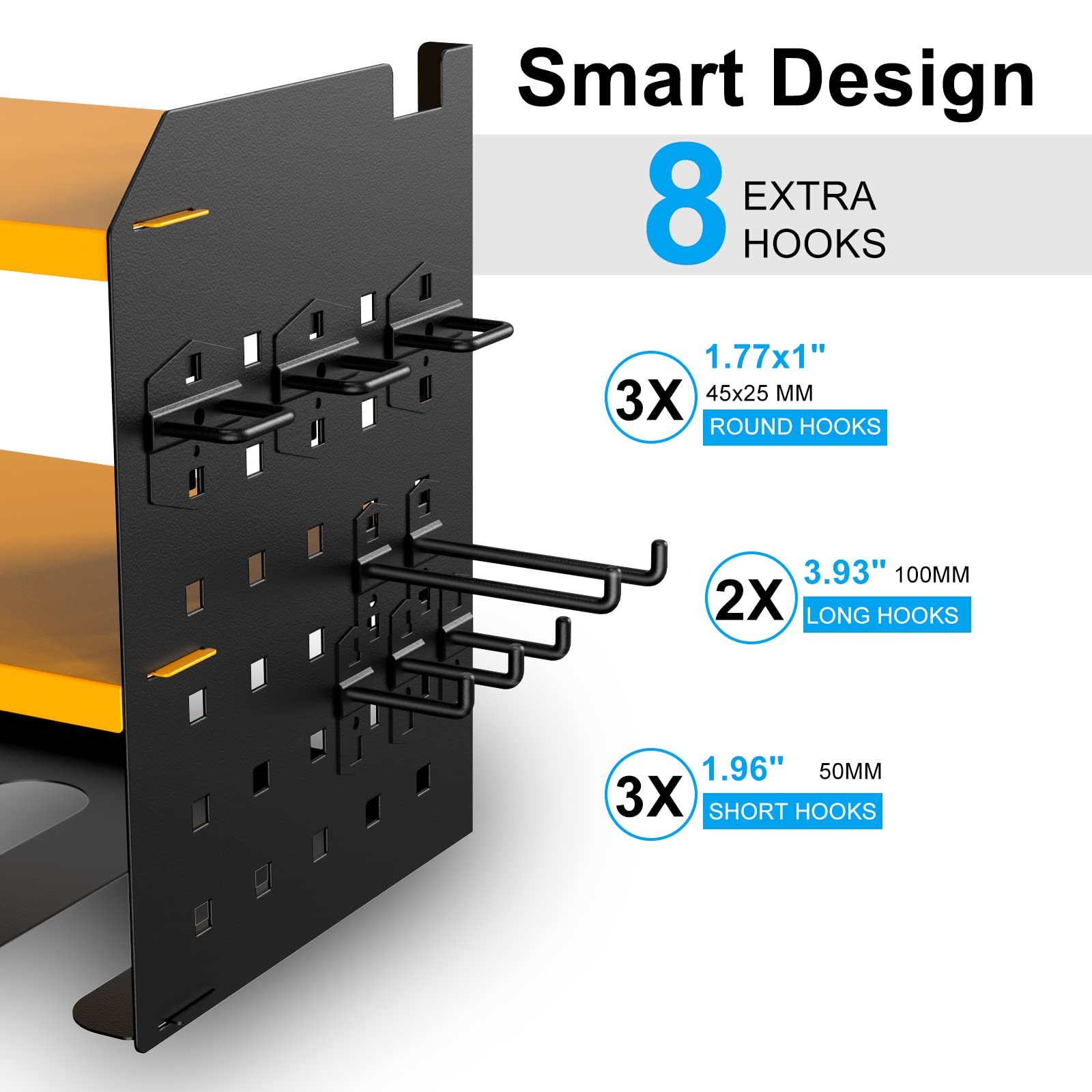 5-Slot Wall-Mounted Drill Organizer - Heavy-Duty Metal Rack for Garage/Warehouse