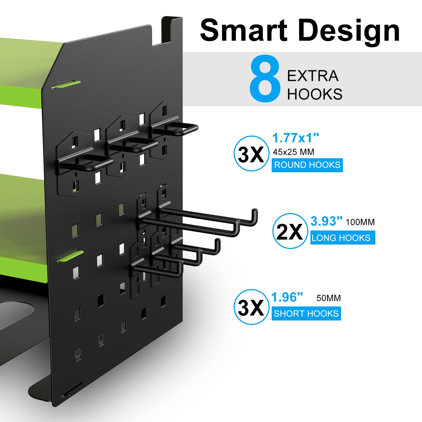 5-Slot Wall-Mounted Drill Organizer - Heavy-Duty Metal Rack for Garage/Warehouse