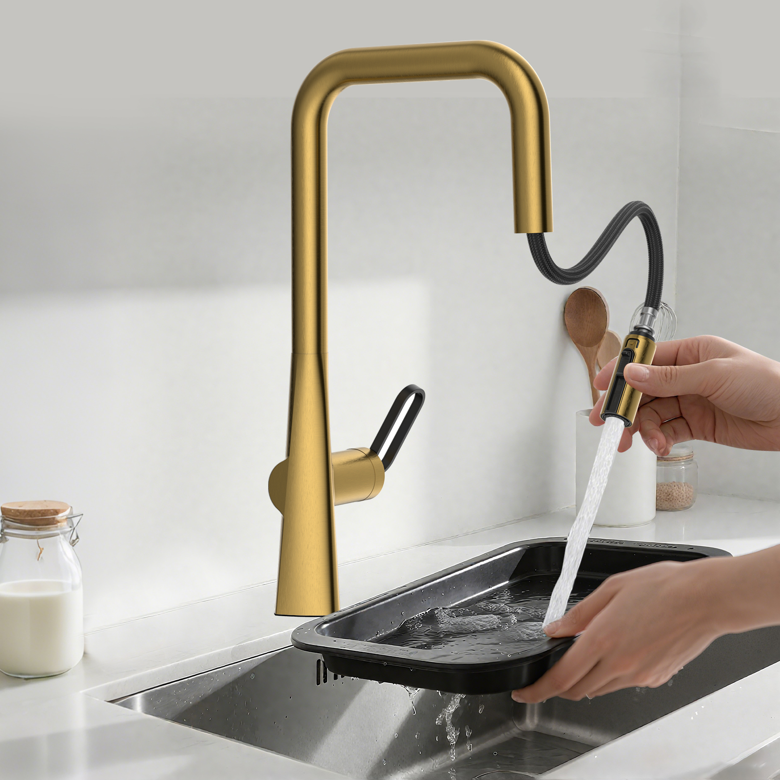 7-Shape Pull-Down Kitchen Faucet (Model: KP3808L)