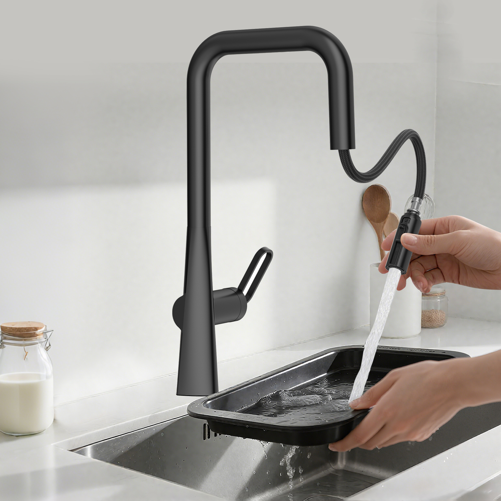 7-Shape Pull-Down Kitchen Faucet (Model: KP3808L)