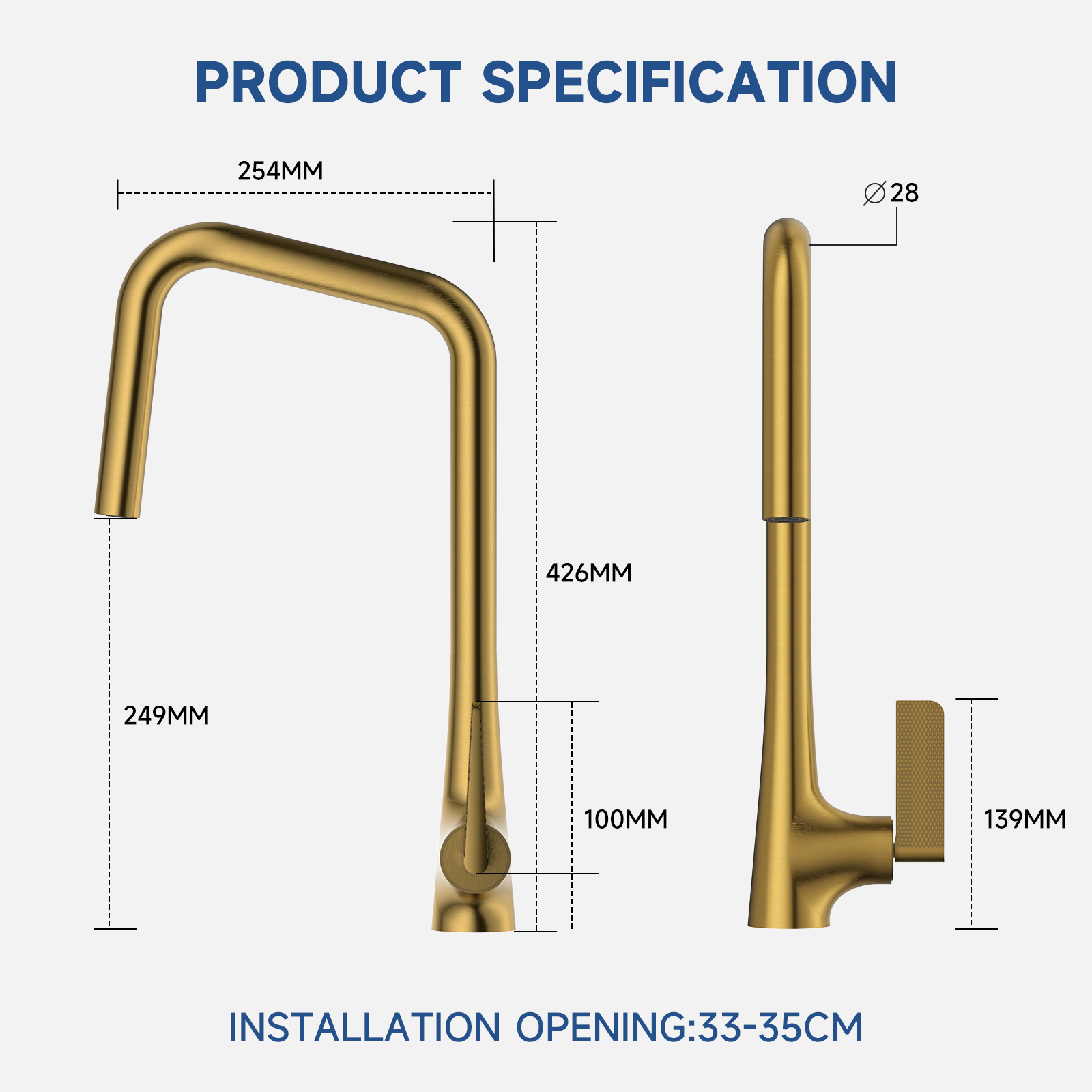 7-Shaped Pull-Down Kitchen Faucet (Model B63)