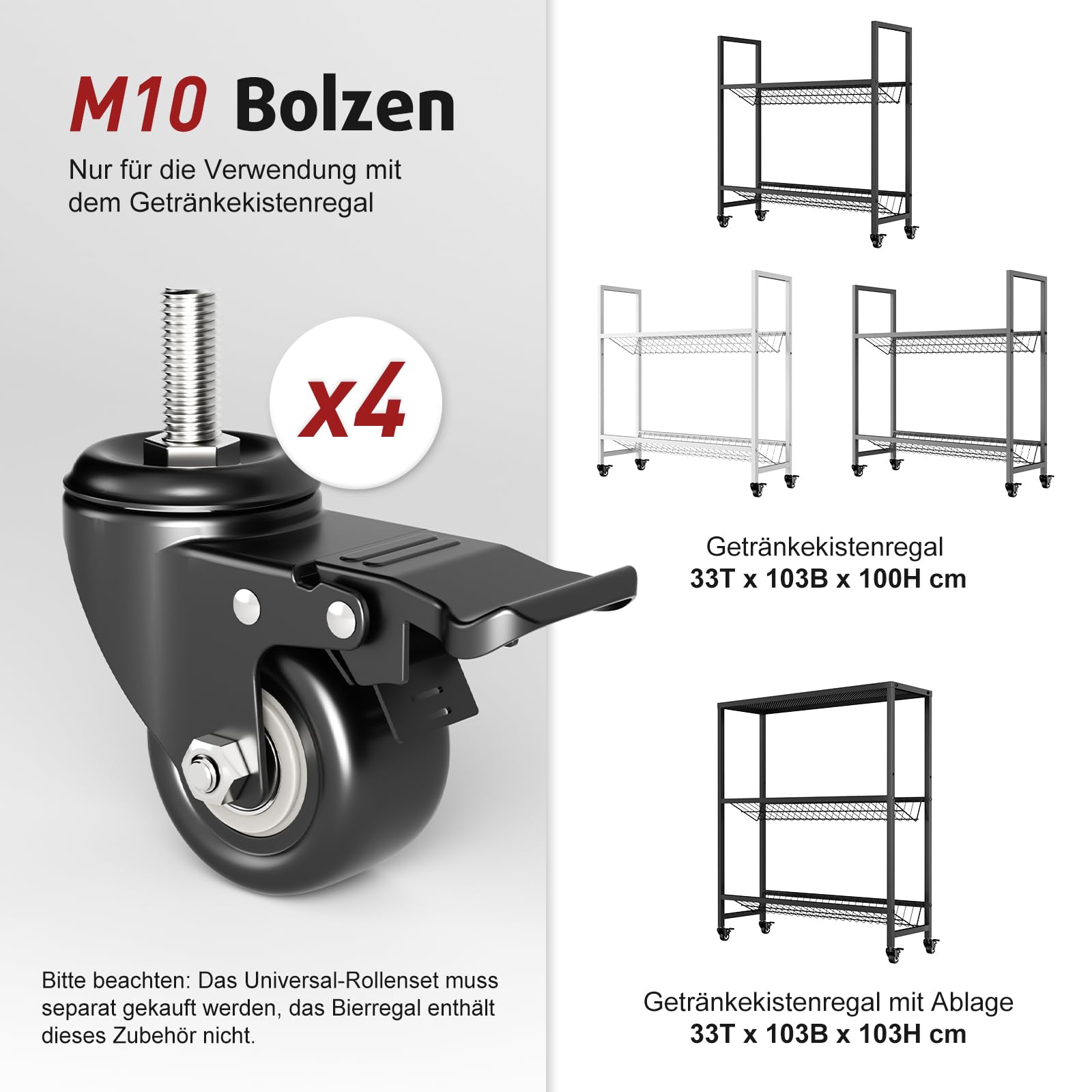 Black Metal Beverage Crate Rack - Adjustable 6-8 Crate Storage (103cm, with Cover Plate)​
