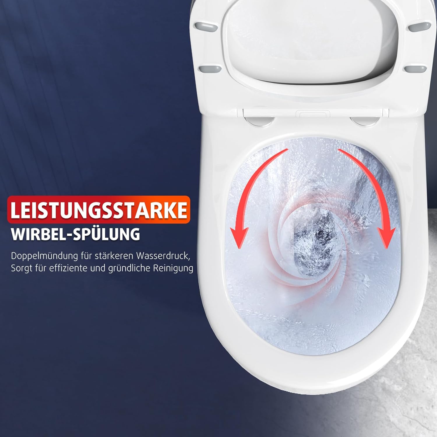 Hanging Toilet Rimless Toilet - Strong Flush Toilet Bowl Including Toilet Seat Soft