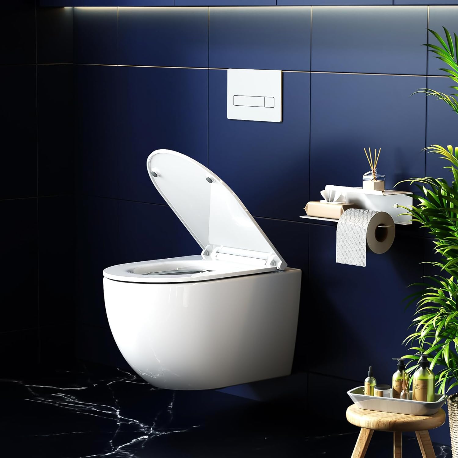 Hanging Toilet Rimless Toilet - 360° Single Hole Superspin Flush Wall Toilet Basin