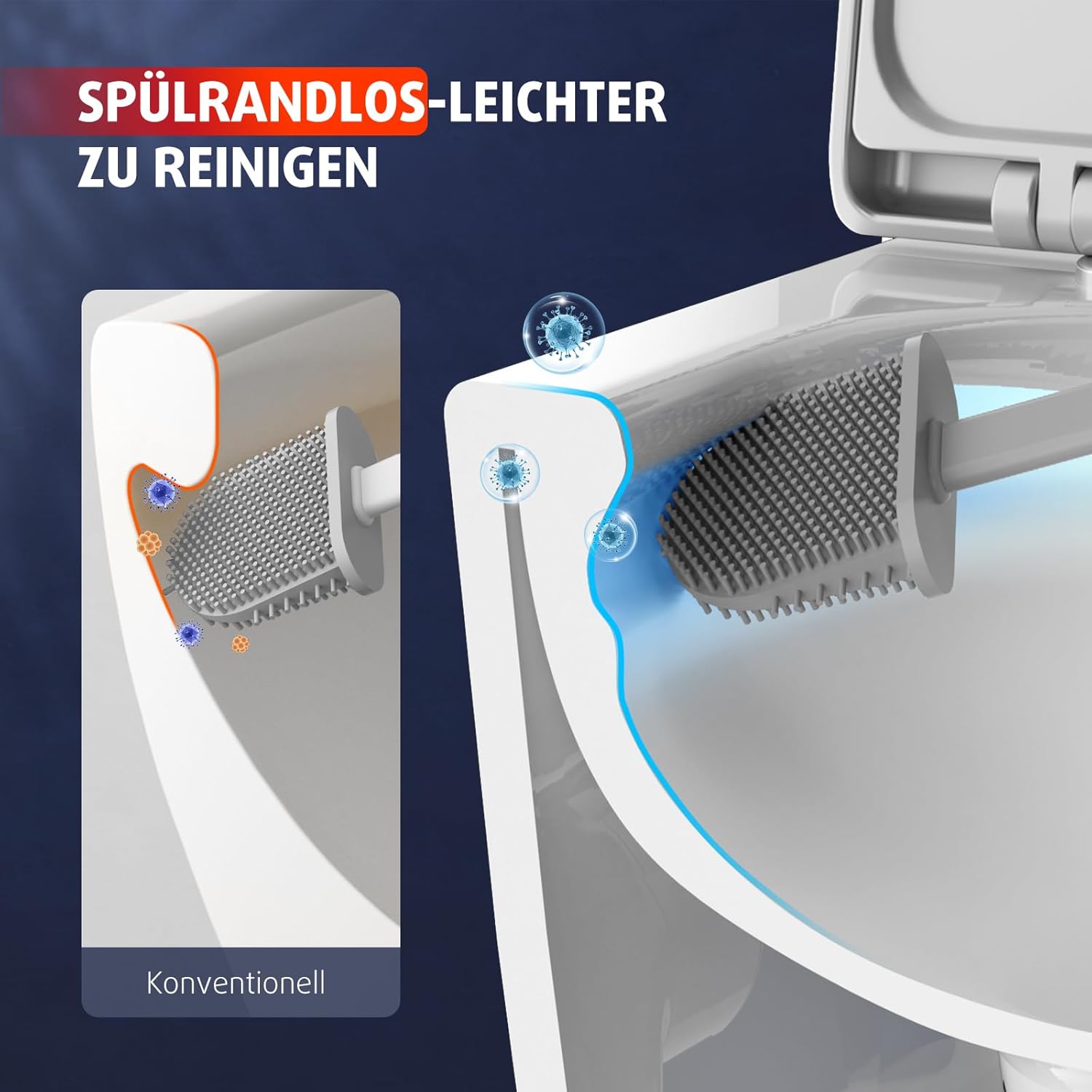 Hanging Toilet Rimless Toilet - 360° Single Hole Superspin Flush Wall Toilet Basin