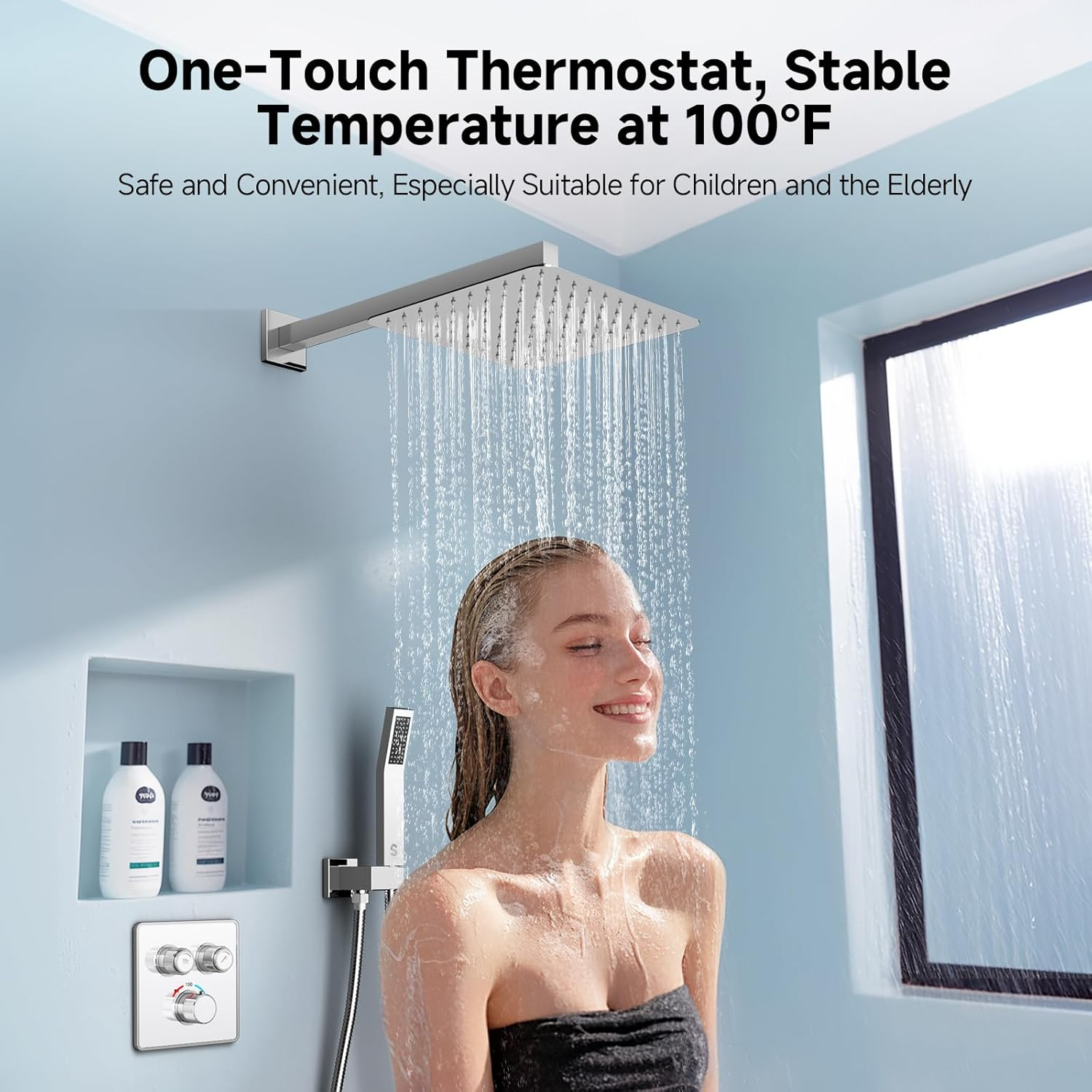 SR SUN RISE 100℉ Thermostatic Shower System,12