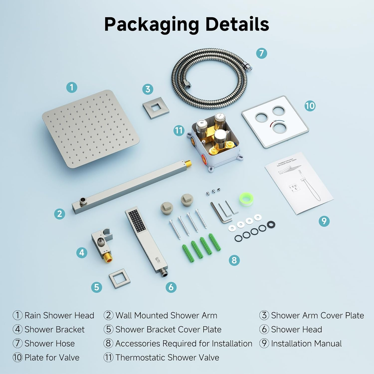 SR SUN RISE 100℉ Thermostatic Shower System,12