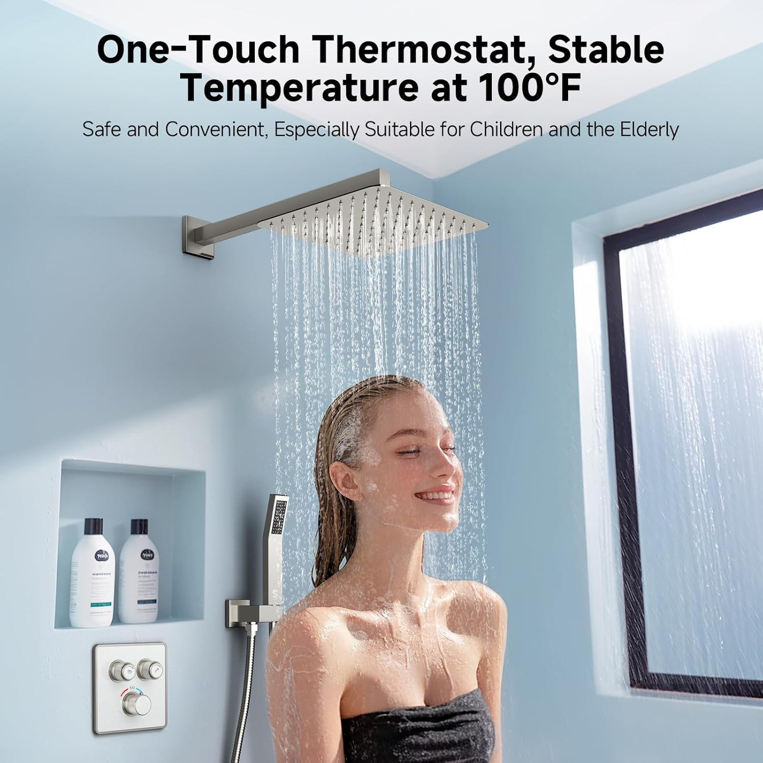 SR SUN RISE 100℉ Thermostatic Shower System,12