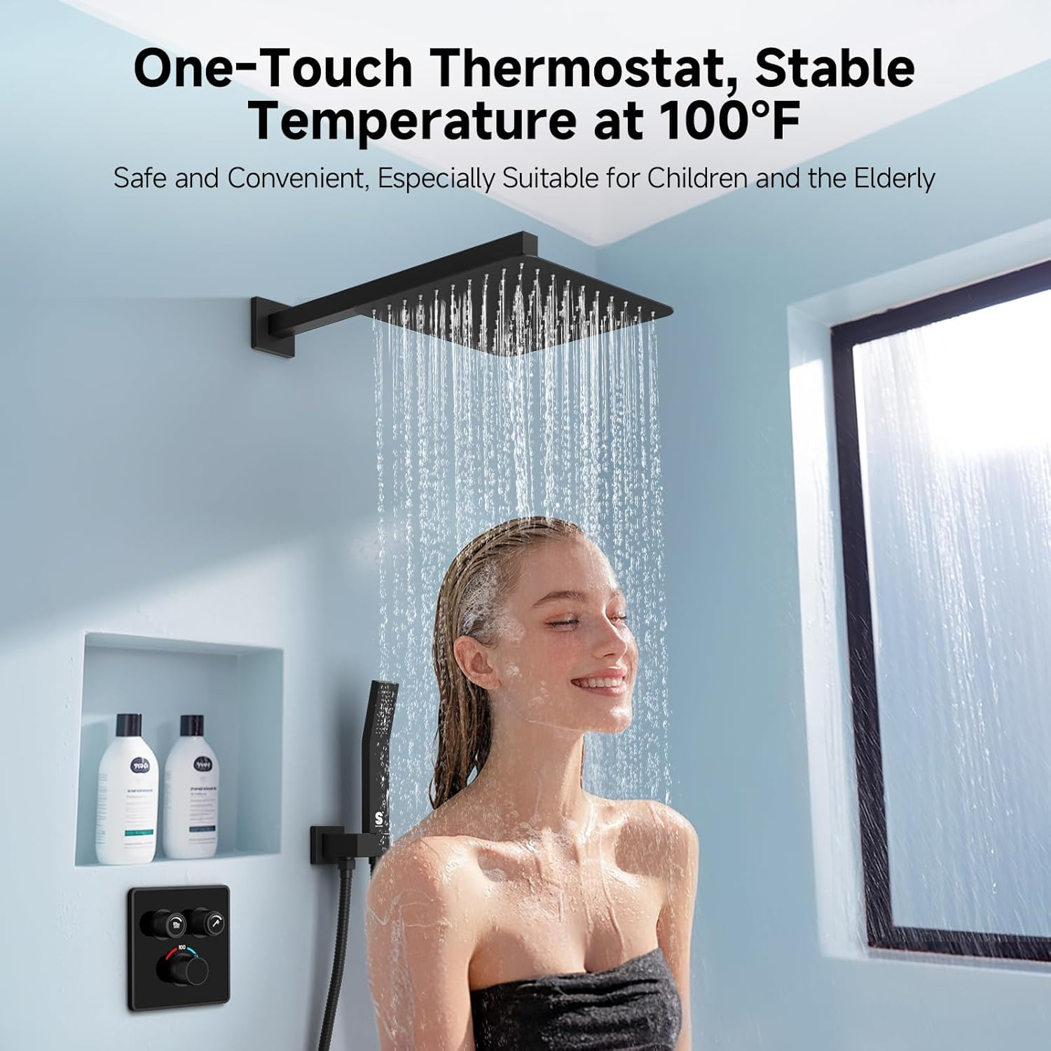 SR SUN RISE 100℉ Thermostatic Shower System,12