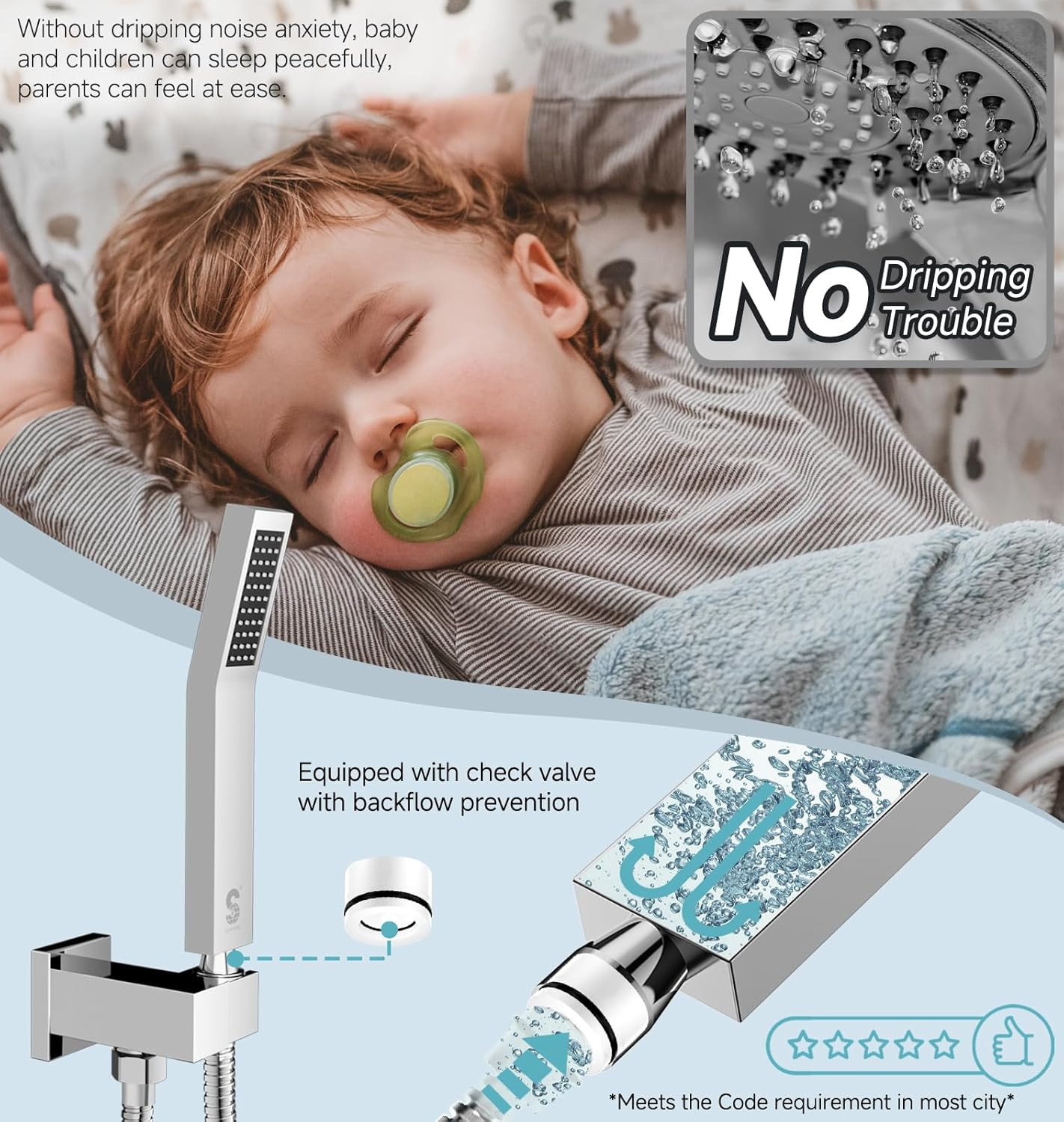 SR SUN RISE 100℉ Thermostatic Shower System,12