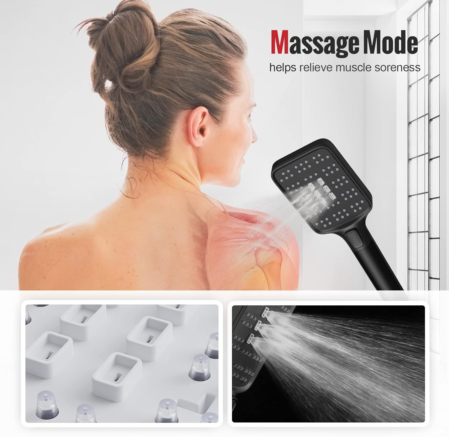 Square ABS Handheld Shower Head