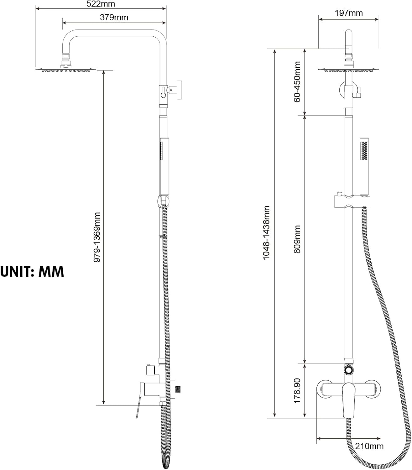 8 Inch Shower Set (Non-Thermostatic)