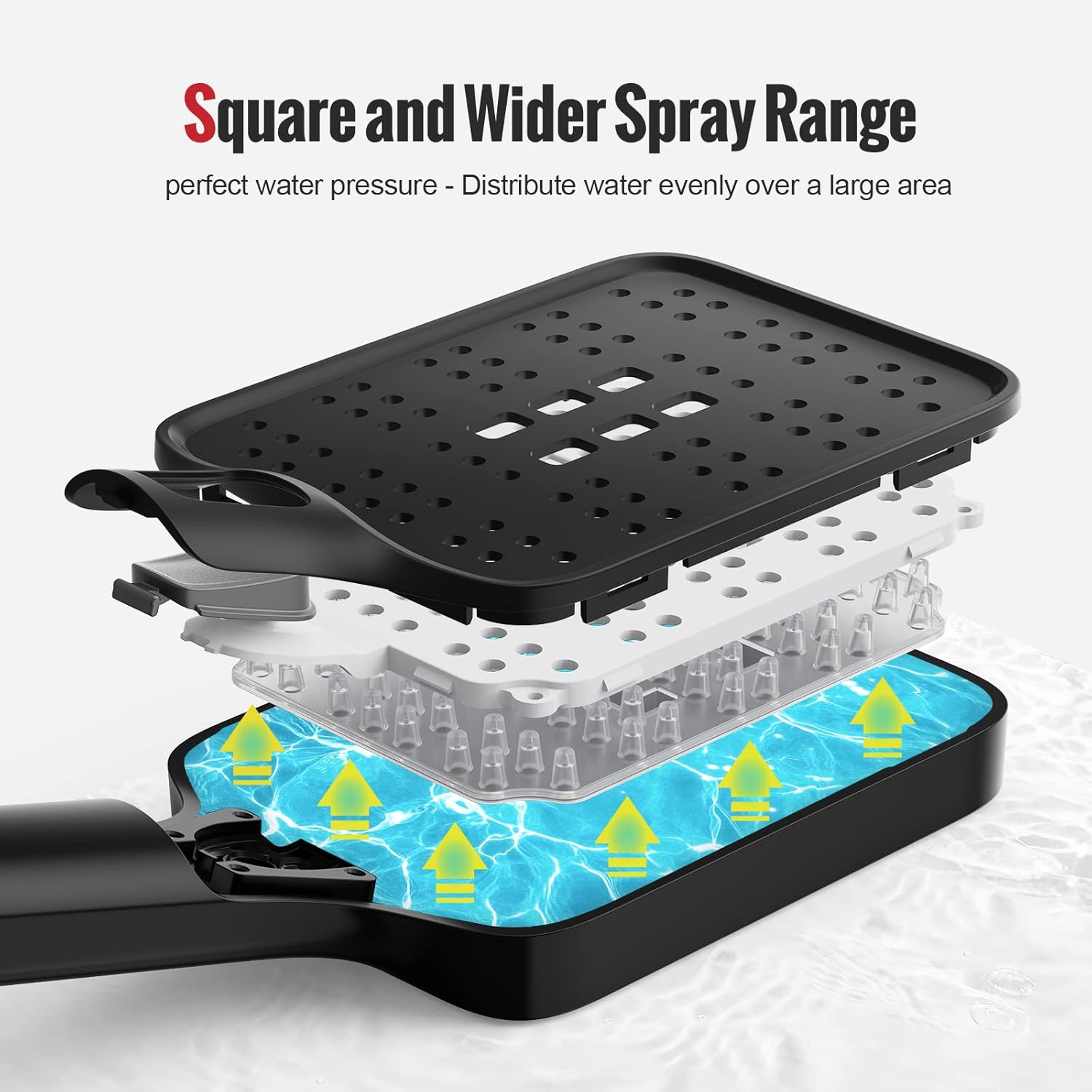 Square ABS Handheld Shower Head