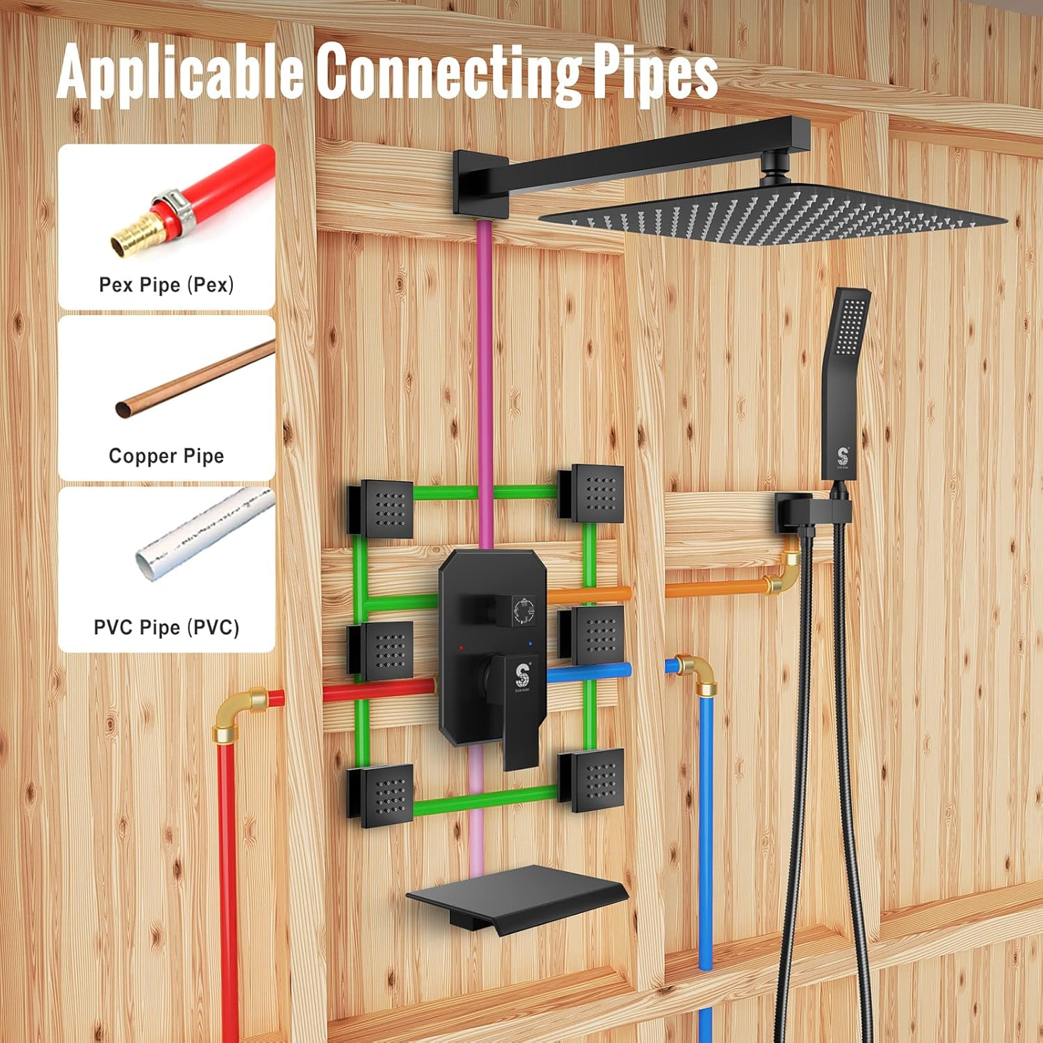 Waist Massage Spray Shower System with Tub Spout