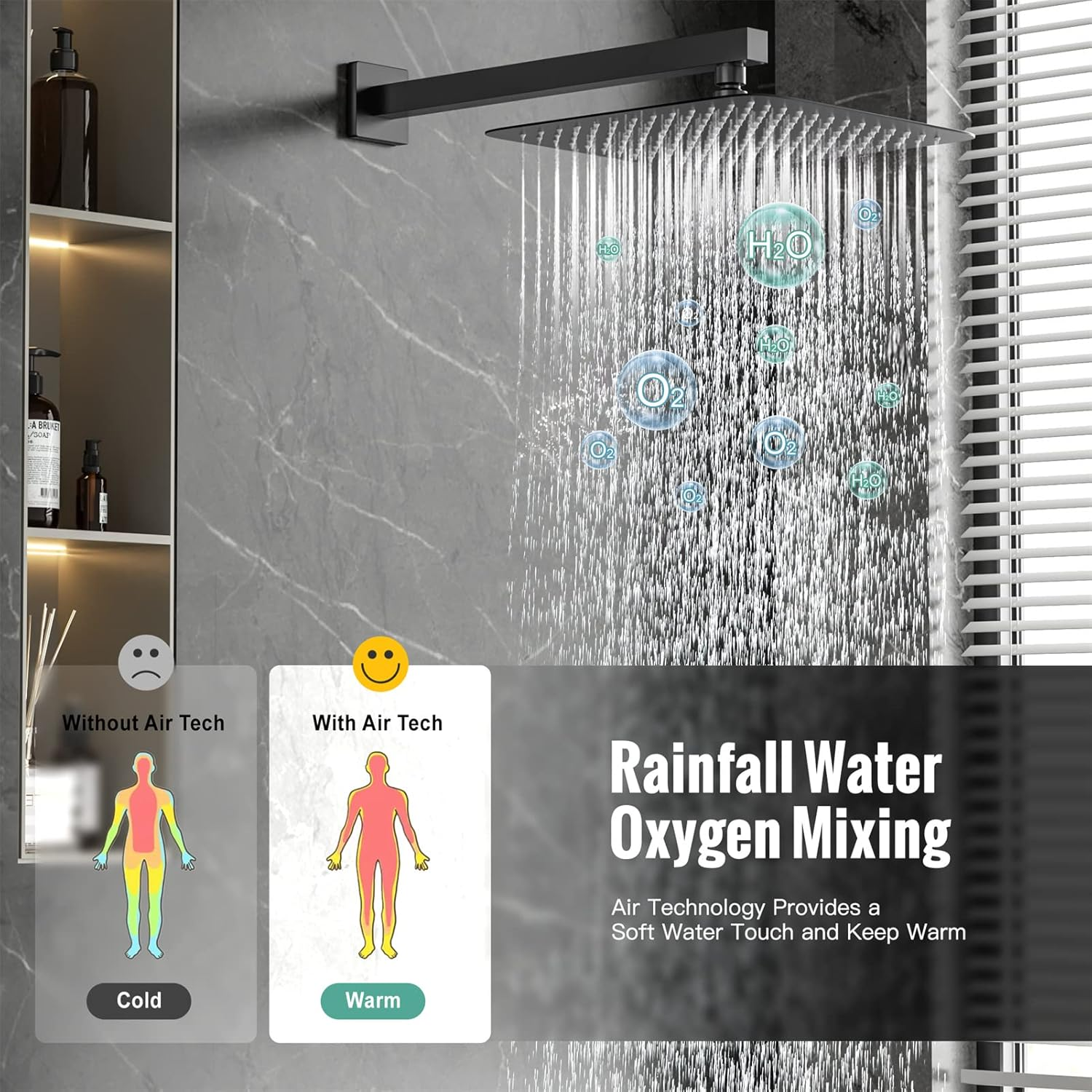 Waist Massage Spray Shower System with Tub Spout