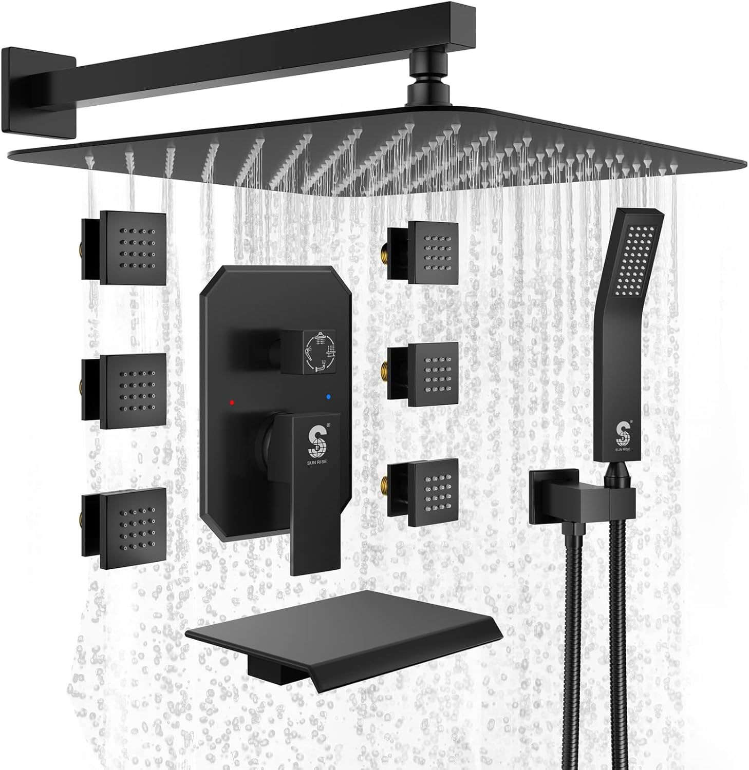 Waist Massage Spray Shower System with Tub Spout