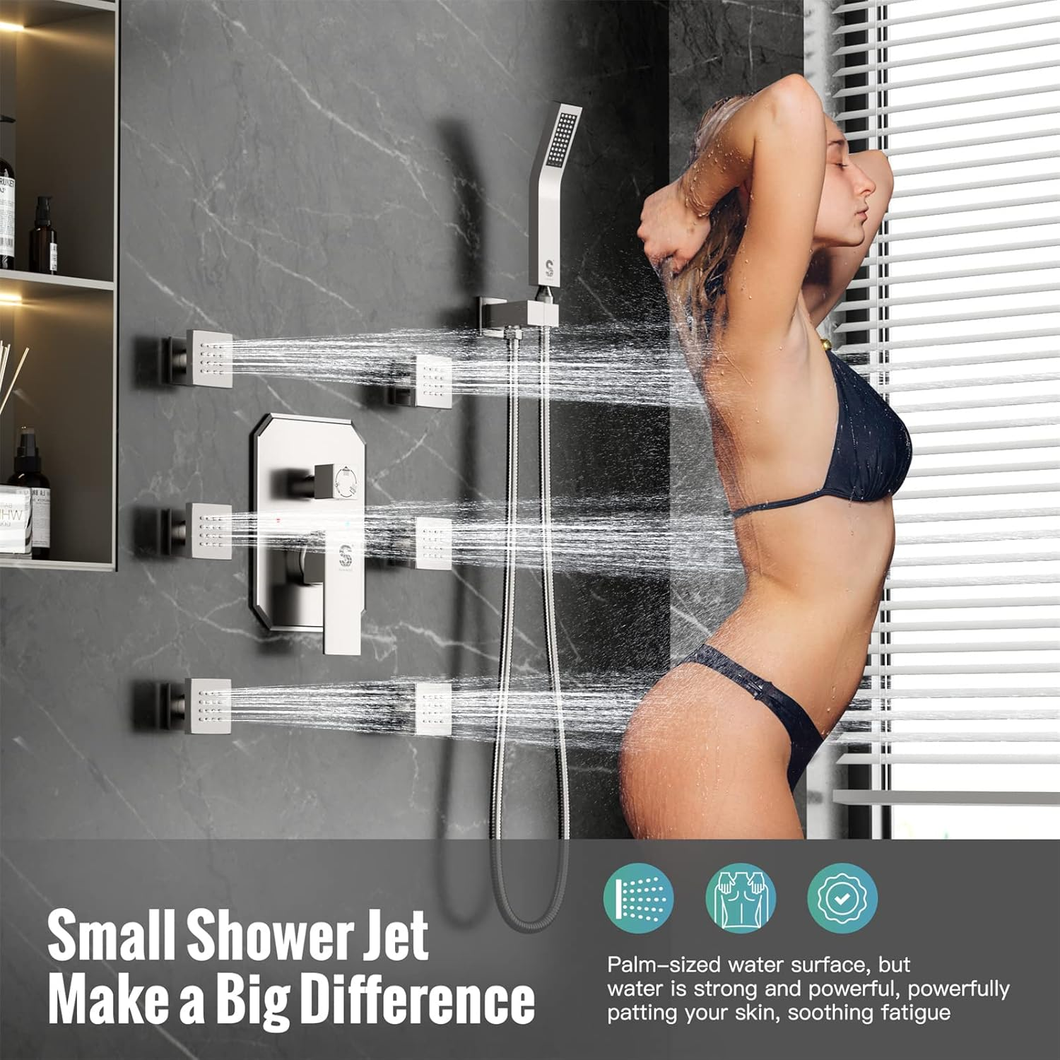 Waist Massage Spray Shower System with Tub Spout