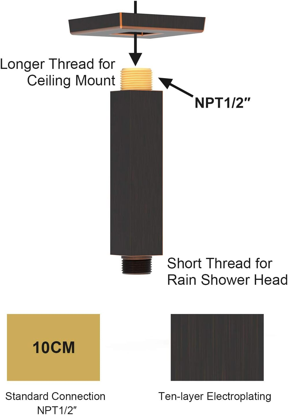 Brass Ceiling Shower Arm