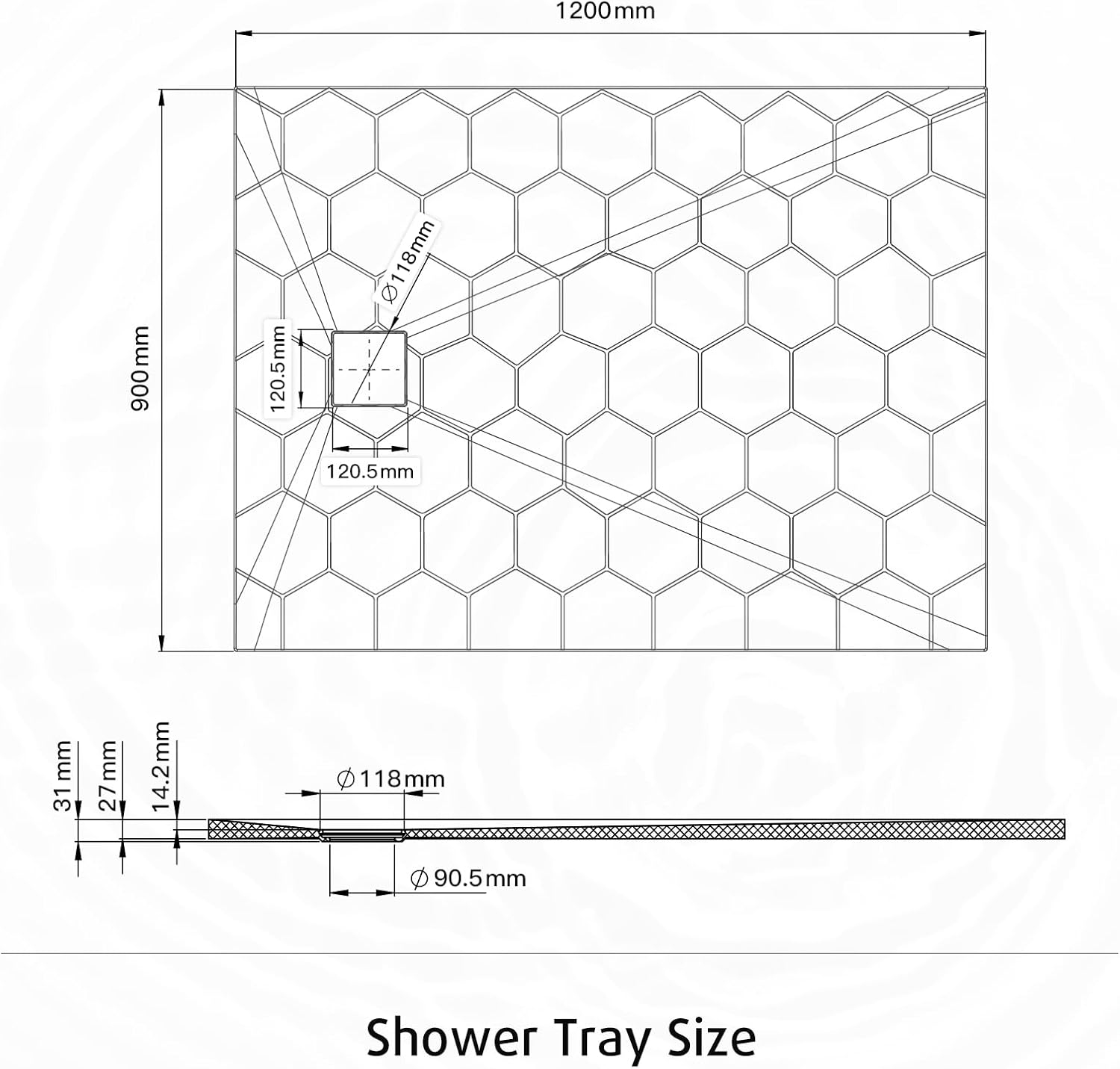 Shower Tray 120x90cm