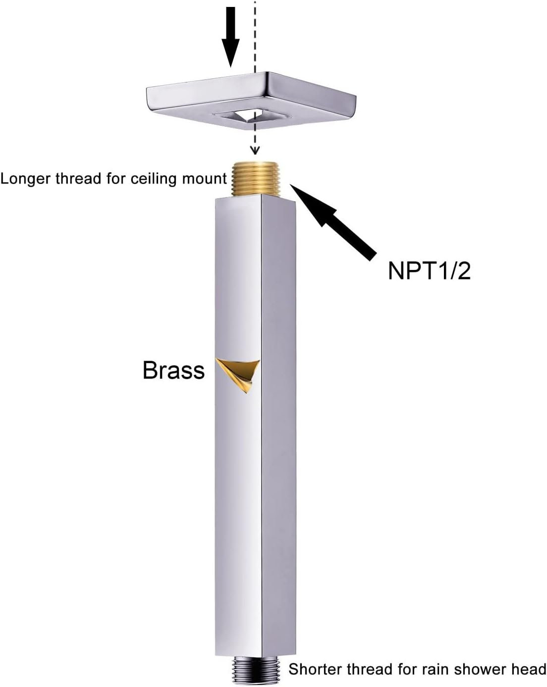 Brass Ceiling Shower Arm